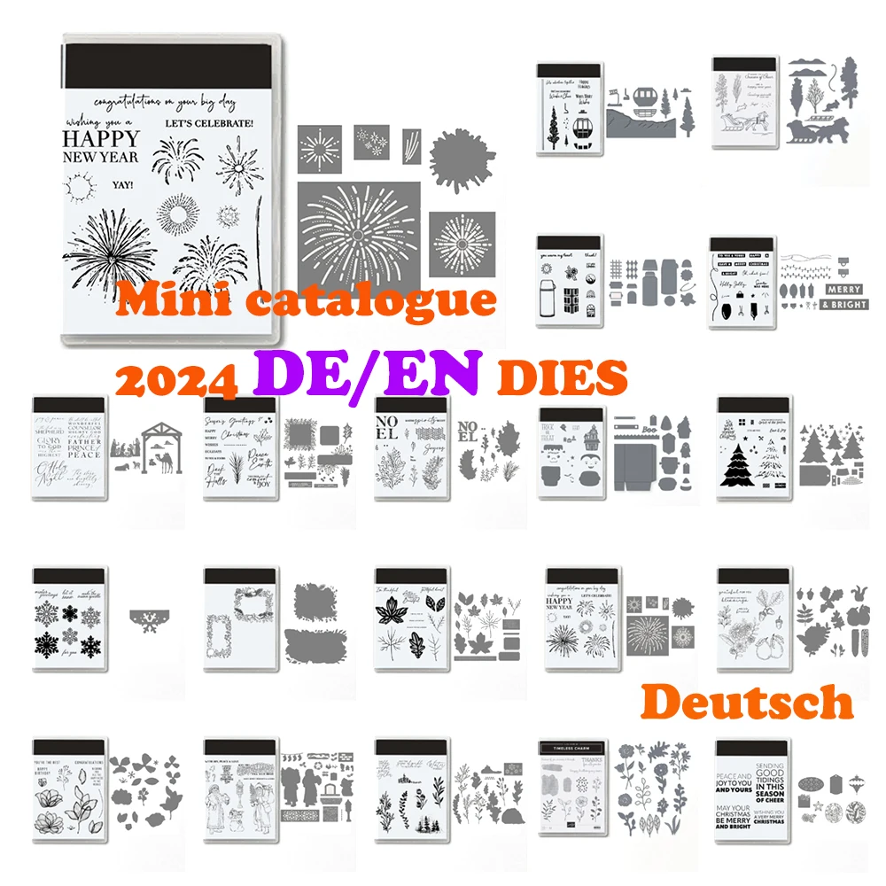 

DE New 2023 Stamps And Dies German For DIY Craft Card Making Scrapbook Stamping Plate Thanksgiving Flower Deutsch Dies UP