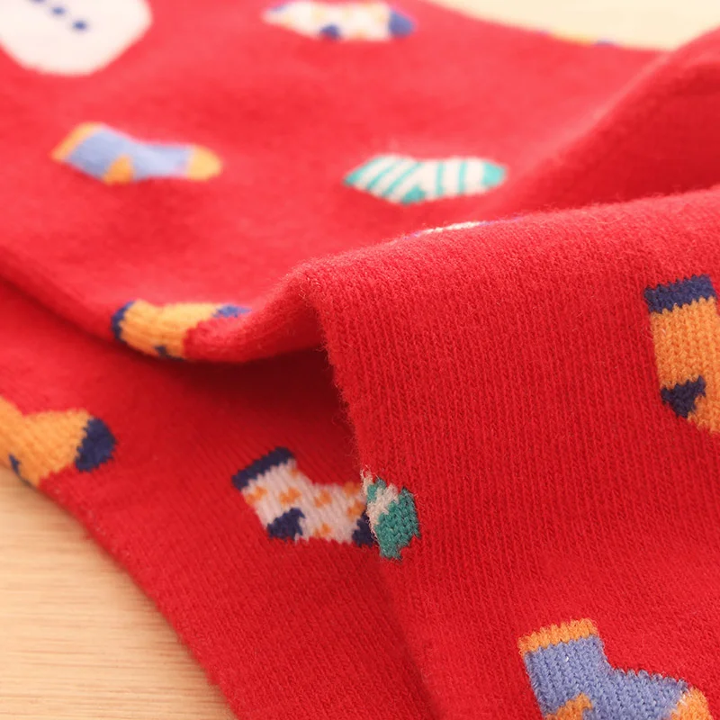 2022 Winter Women Christmas Socks Cotton Autumn New Year Gift Santa Claus Xmas Tree Snow Elk Happy Socks Calcetines Size 35-42