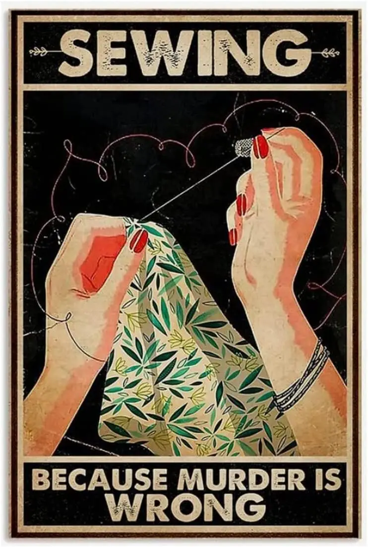 Вышивка из-за убийцы неправильные металлические жестяные знаки винтажные