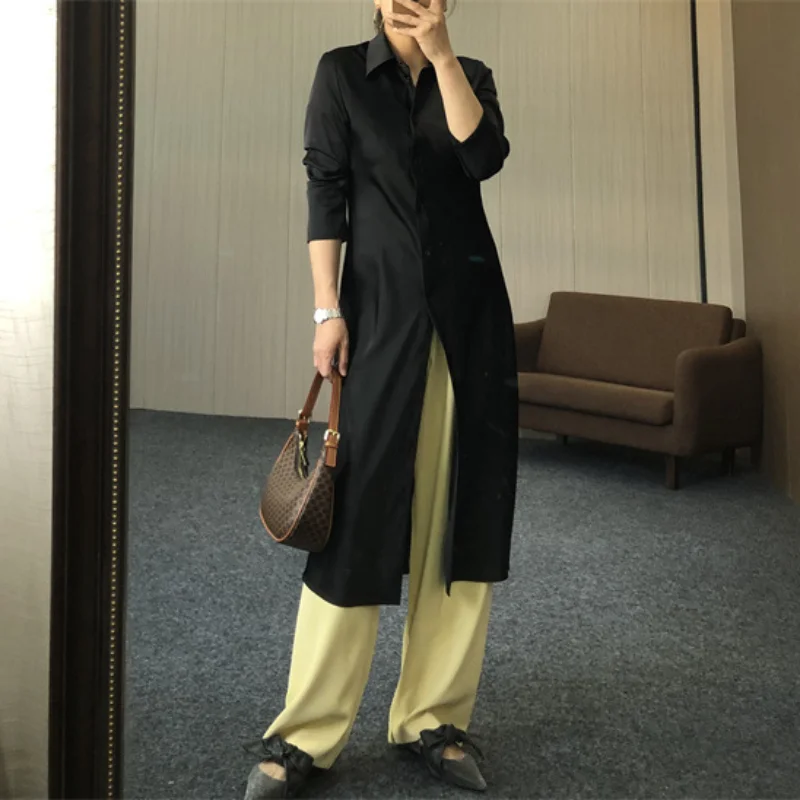 High-definition Fabric Simple Atmosphere Air Wide-leg Trousers Women Pants
