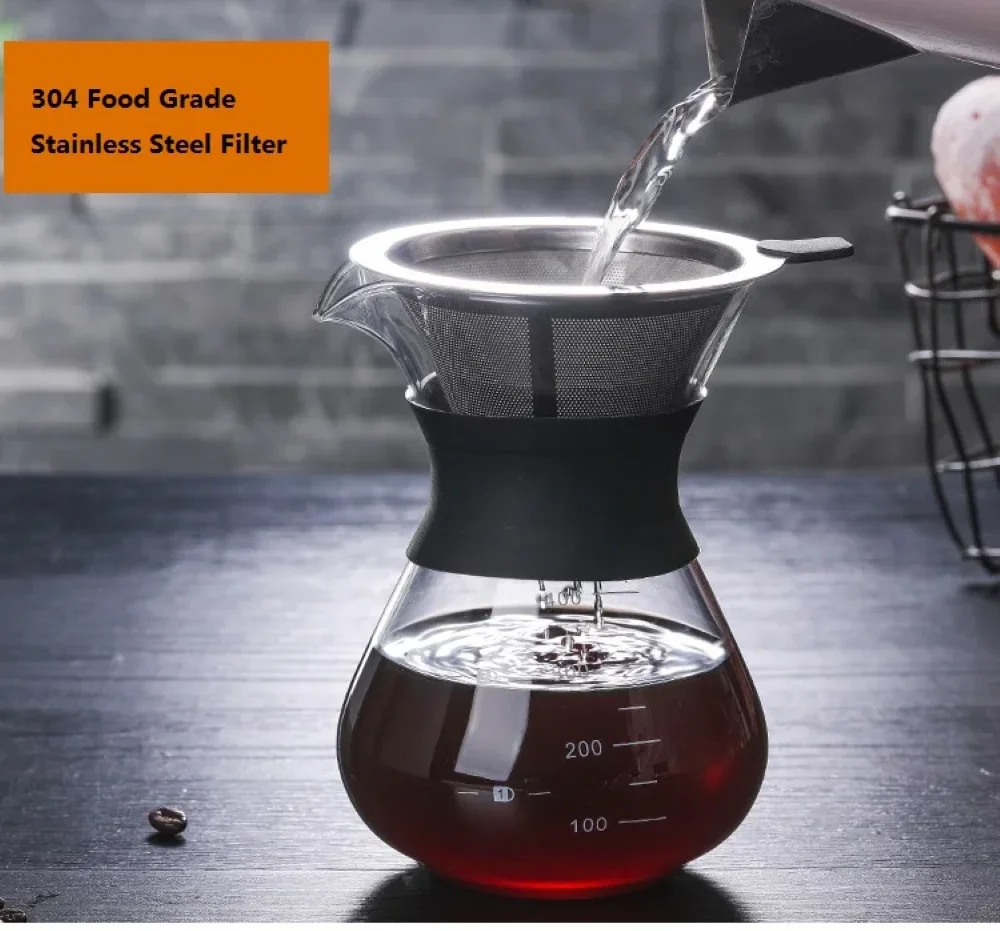 Чайник стеклянный ручной для кофе 400 мл/600 мл