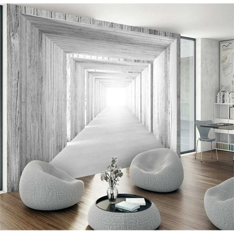 3D стереоскопическое пространство на заказ удлиняющаяся настенная бумага для