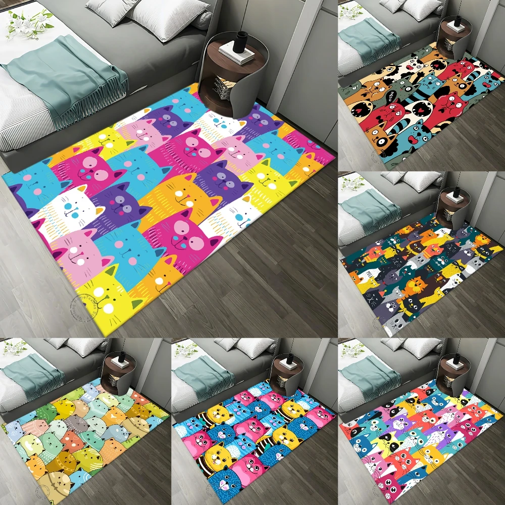 

Cartoon Cat Carpet for Living Room Rugs Kids Bedroom Carpet Children Room Mat Bath Mat Doormat Lounge Rug Home Decor