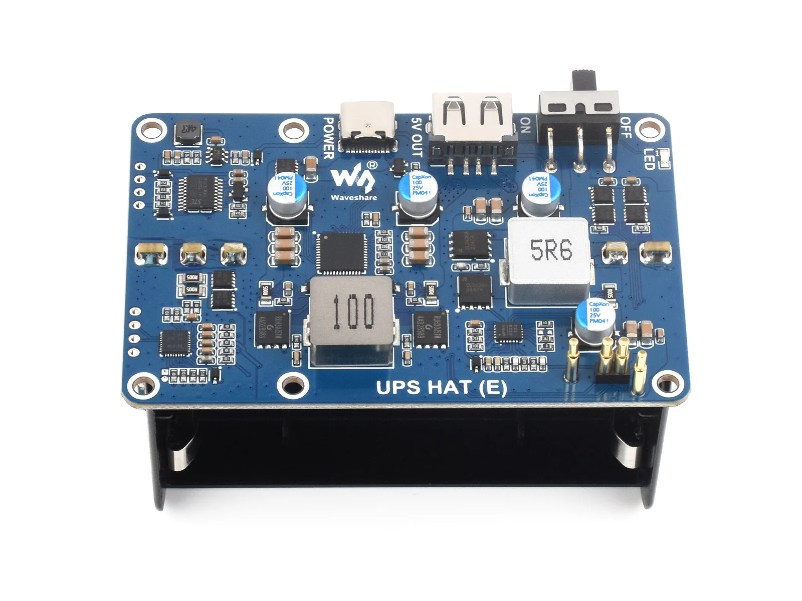 Фото Блок бесперебойного питания Raspberry Pi 5/4B/3B+ UPS HAT (E) поддерживает 4×21700 литиевых батарей (батарейки НЕ входят в комплект), выход 5В 6А №4