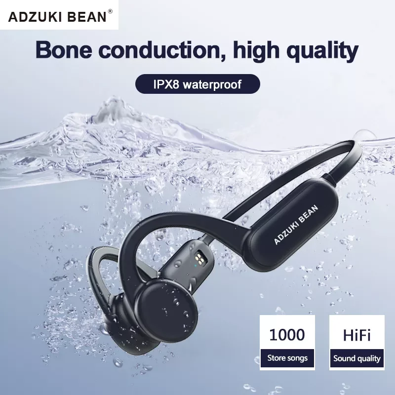 

Гарнитура Adzuki bean костной проводимости, беспроводные наушники Bluetooth 5,0, совместимые с IPX8, водонепроницаемые спортивные наушники для плавания