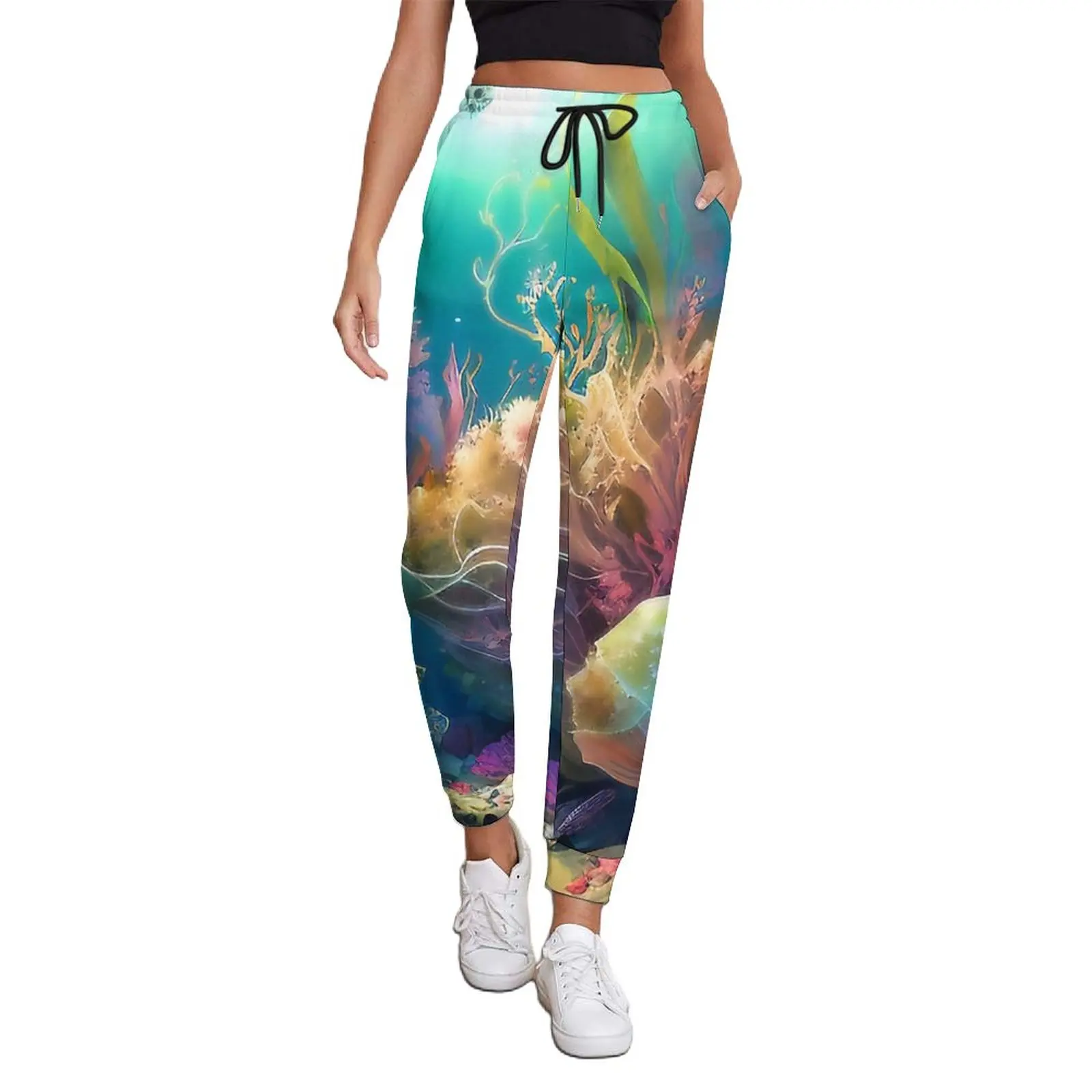 

Брюки тропические женские с принтом, классические спортивные штаны в морском стиле, большие размеры, весна