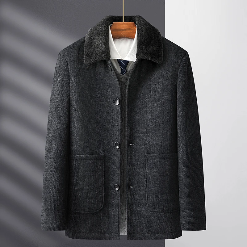 Куртка среднего и пожилого возраста мужская одежда осенне-зимняя флисовая