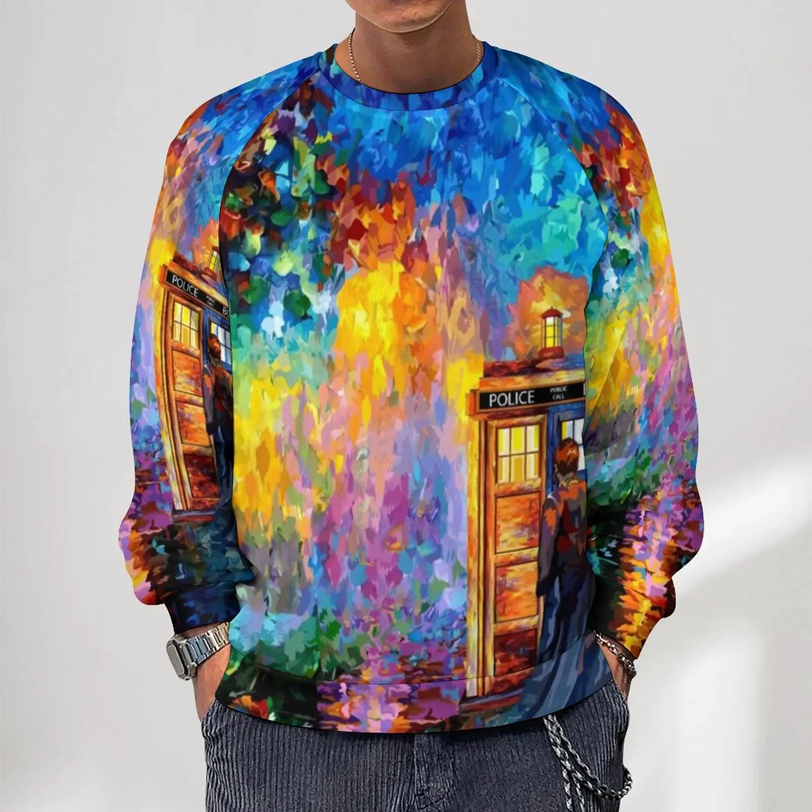 

Rainbow Splash Casual Sweatshirts Abstract Art Print Aesthetic O Neck Hoodies Spring Long Sleeve Streetwear Oversize Hoodie