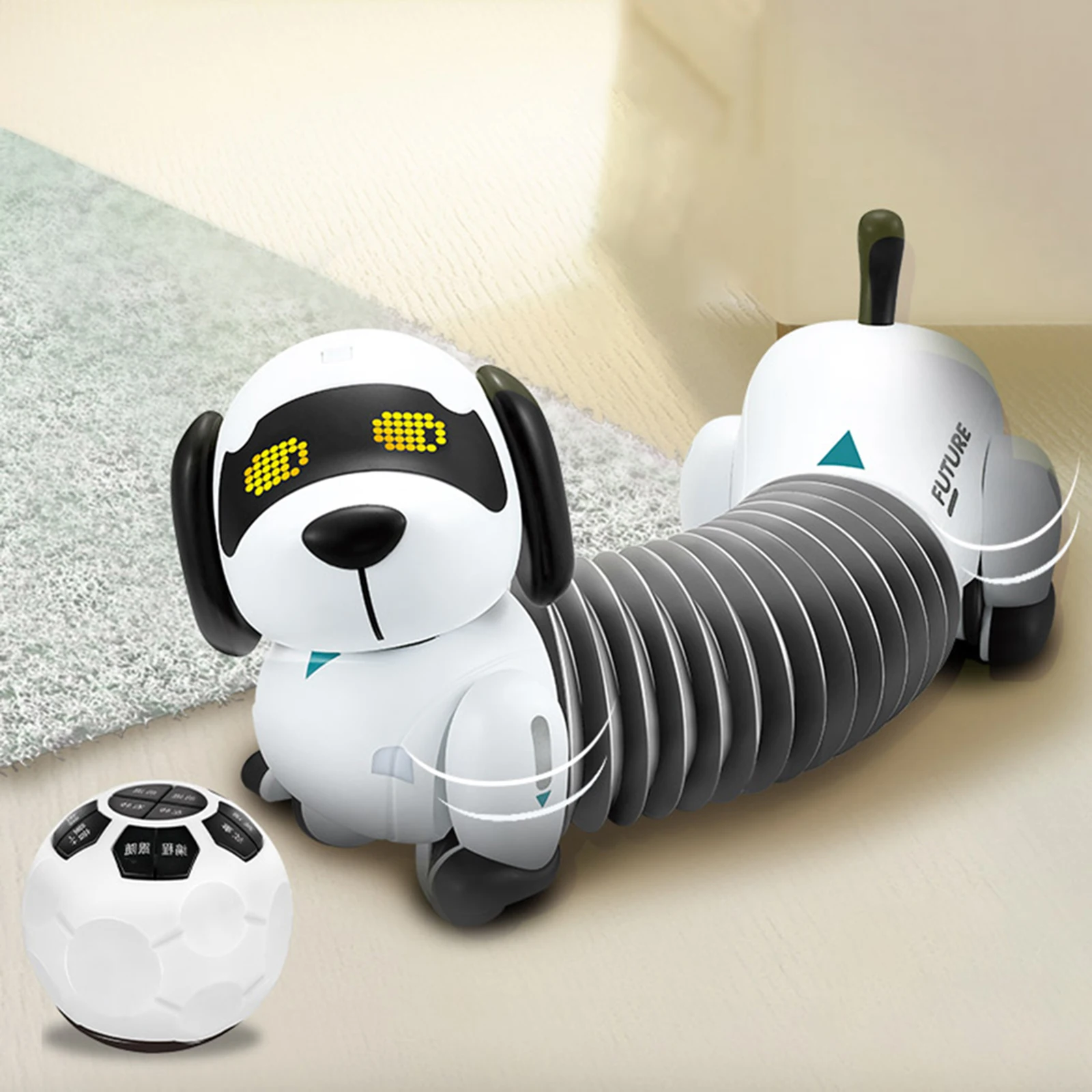

Robot Dog Remote Control Dachshund Puppy with Walking Dancing Following Singing for Children Holiday Present