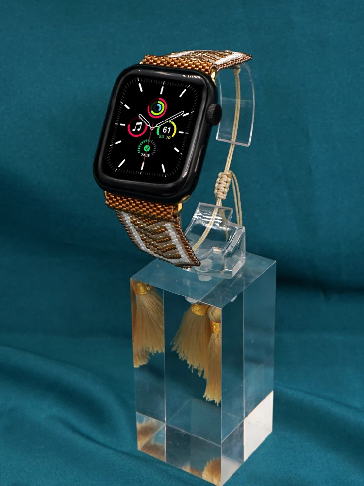 Miyuki Handmade Adjustable Compatible Apple Watch Band 38mm 40mm 41mm 42mm Series SE Ultra 8/7/6/5/4/3 Strap for iWatch to Women