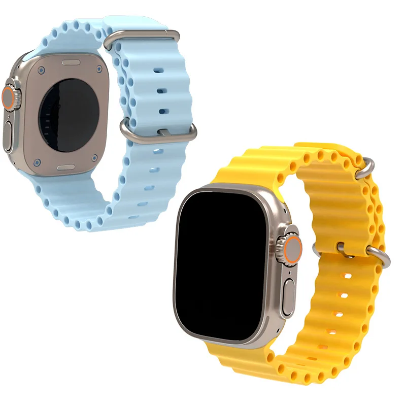 Ocean Band For Apple Watch Strap 49mm 44mm 40mm 45mm 41mm 42mm 38mm 40 44 45 mm silicone bracelet iWatch Ultra Series 7 6 3 SE 8