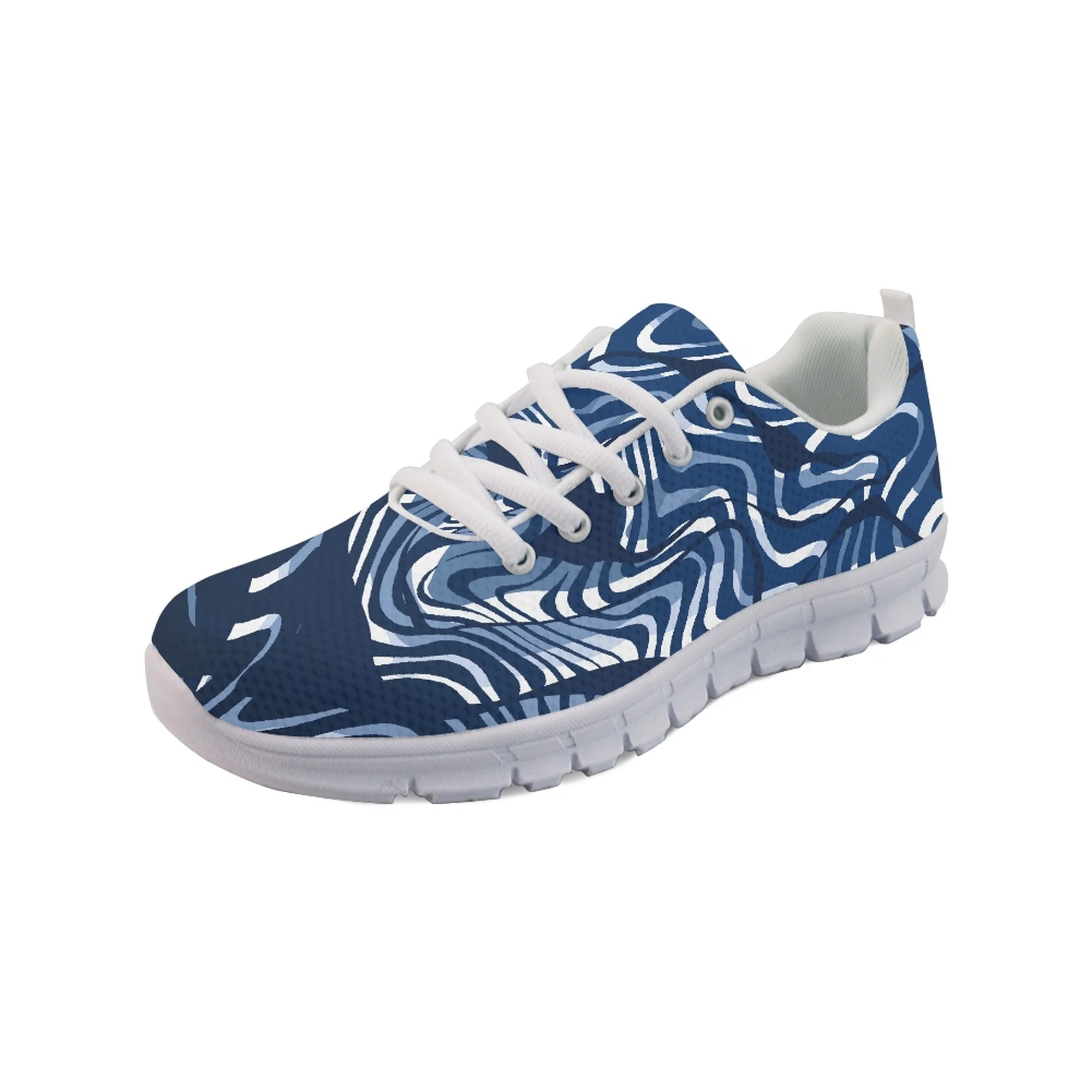 Yikeluo Men Shoes Luxury Brand High Quality Flats Shoes Casual Male Air Mesh Light 3D Print Women's Lace Up Sneakers Zapatilla