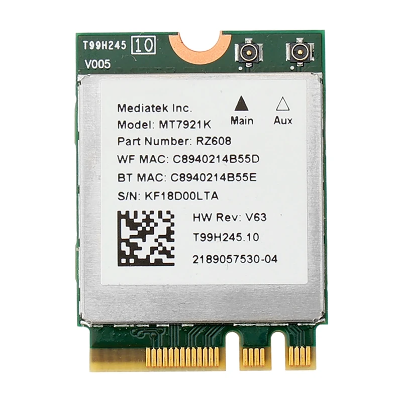 

Wi-Fi 6 3000 Мбит/с MT7921K M.2 NGFF беспроводная Wi-Fi карта BLE 5,0 Двухдиапазонная 2,4G/5 ГГц для ноутбука AMD встроенная сетевая карта