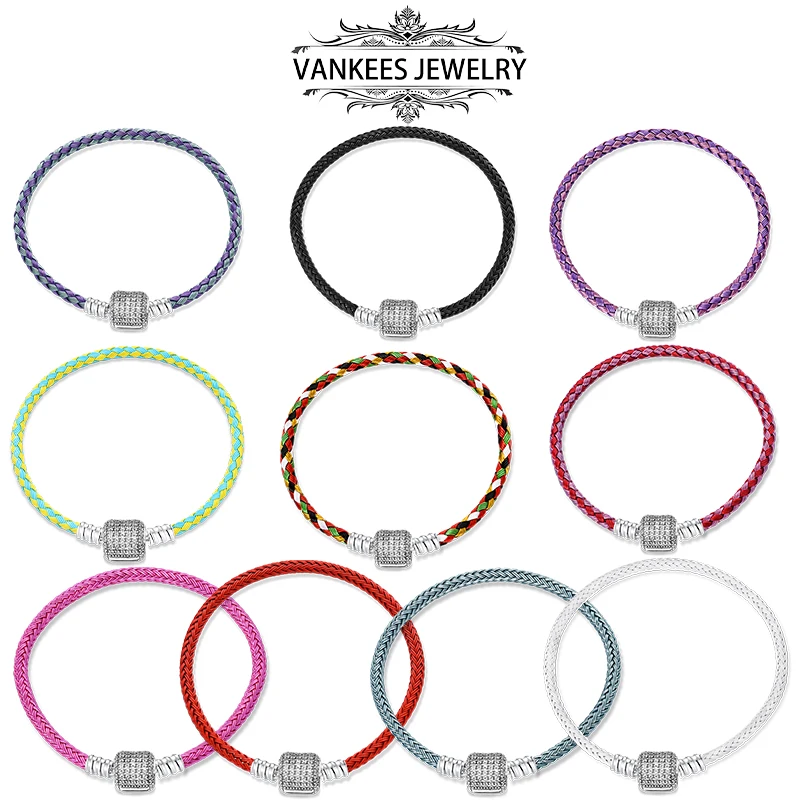 Новинка 2024 г. Лидер продаж браслет из циркония оригинальный серебра 16-21 см без