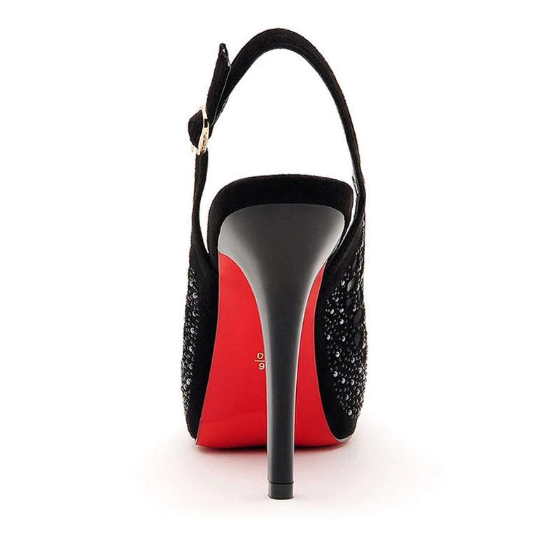 Summer New Fashion Sexy Thin High Heels Red-sole Shoe Peep-toe Platform Hollow Out Buckle Strap Women Party Gladiator Sandals 34