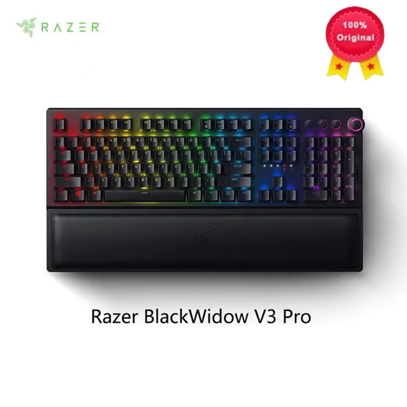 

Razer BlackWidow V3 Pro Mechanical Wireless Gaming Keyboard 3 Modes of Connection Chroma RGB Lighting - Doubleshot ABS Keycaps