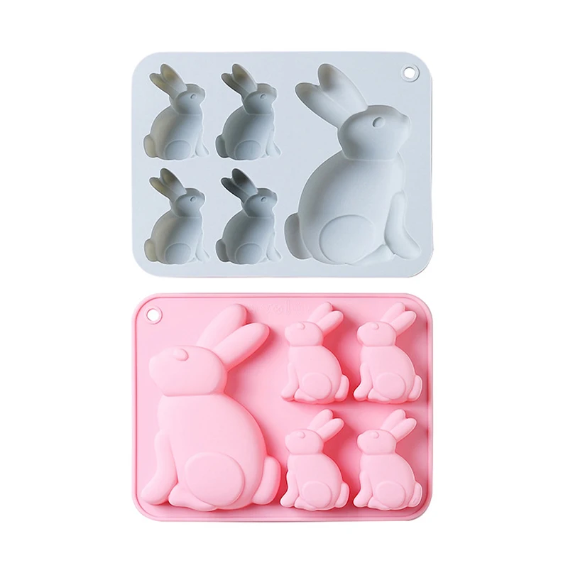 

Fondant Cake Decorating Silicone Mould Home Kitchen Tools Chocolate Reusable 5 Cavity Easter Rabbit Mold Diy Cute