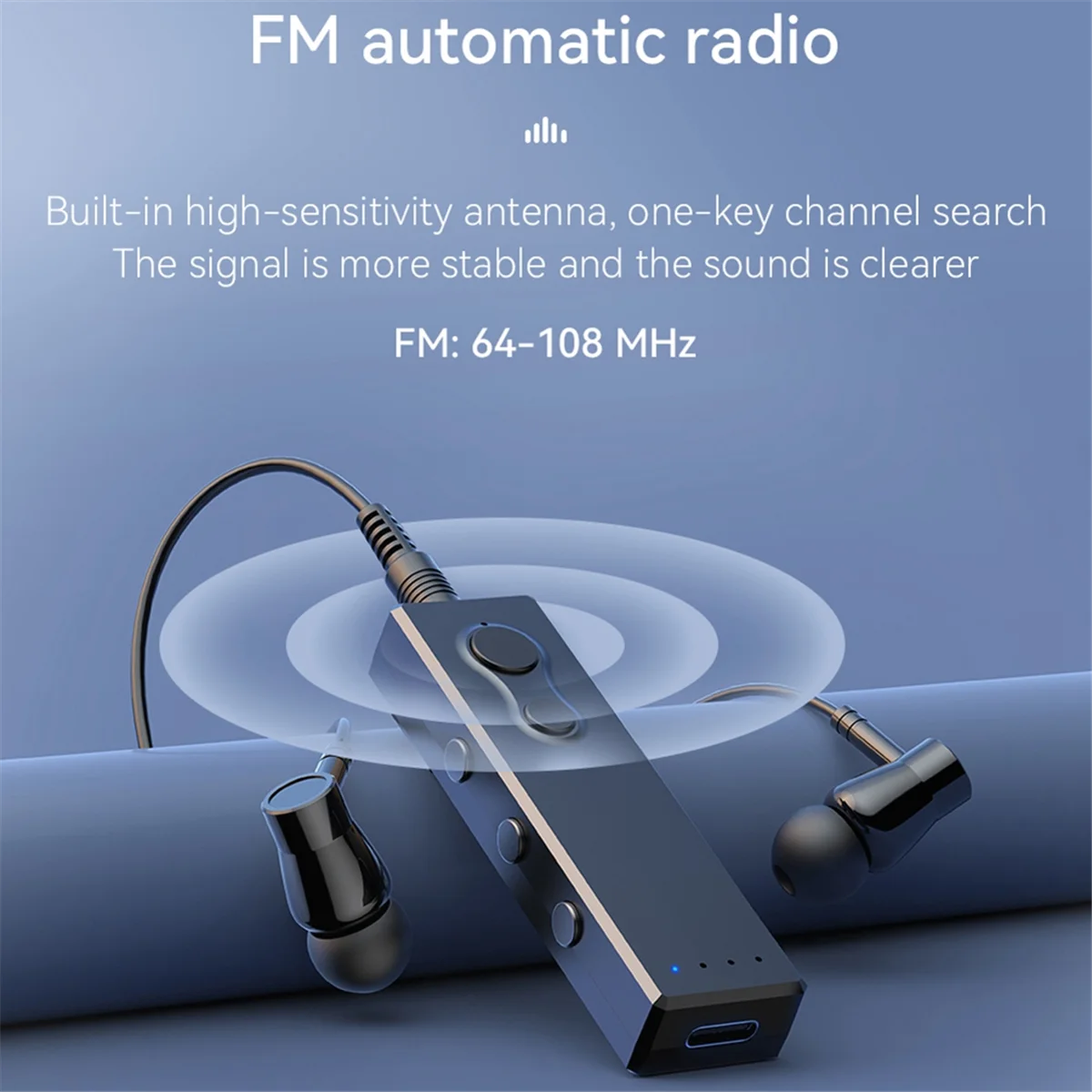 Портативный спортивный Bluetooth 5.3 радиоприемник с наушниками MP3-плеер
