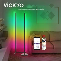 VICKYO Bluetooth LED Floor Night Light RGB Bluetooth APP Living Room Ambient Lighting Bedroom Bedside Turn Corner Floor Lamps