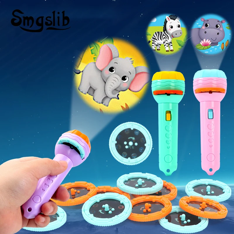 

New Baby Sleeping Story Book Flashlight Projector Torch Lamp Toy Early Education for Kid Holiday Birthday Xmas Gift Light Up Toy