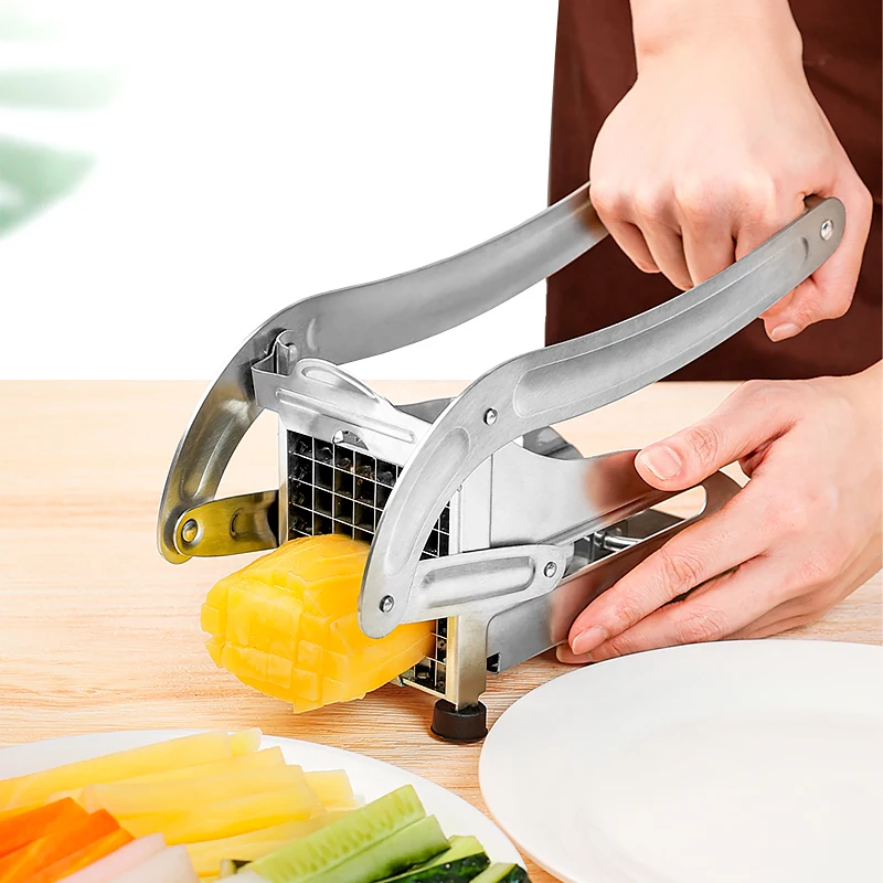 

Stainless Steel French Fries Cutters Potato Chips Strip Cutting Machine Maker Slicer Chopper Dicer Home Kitchen Gadgets