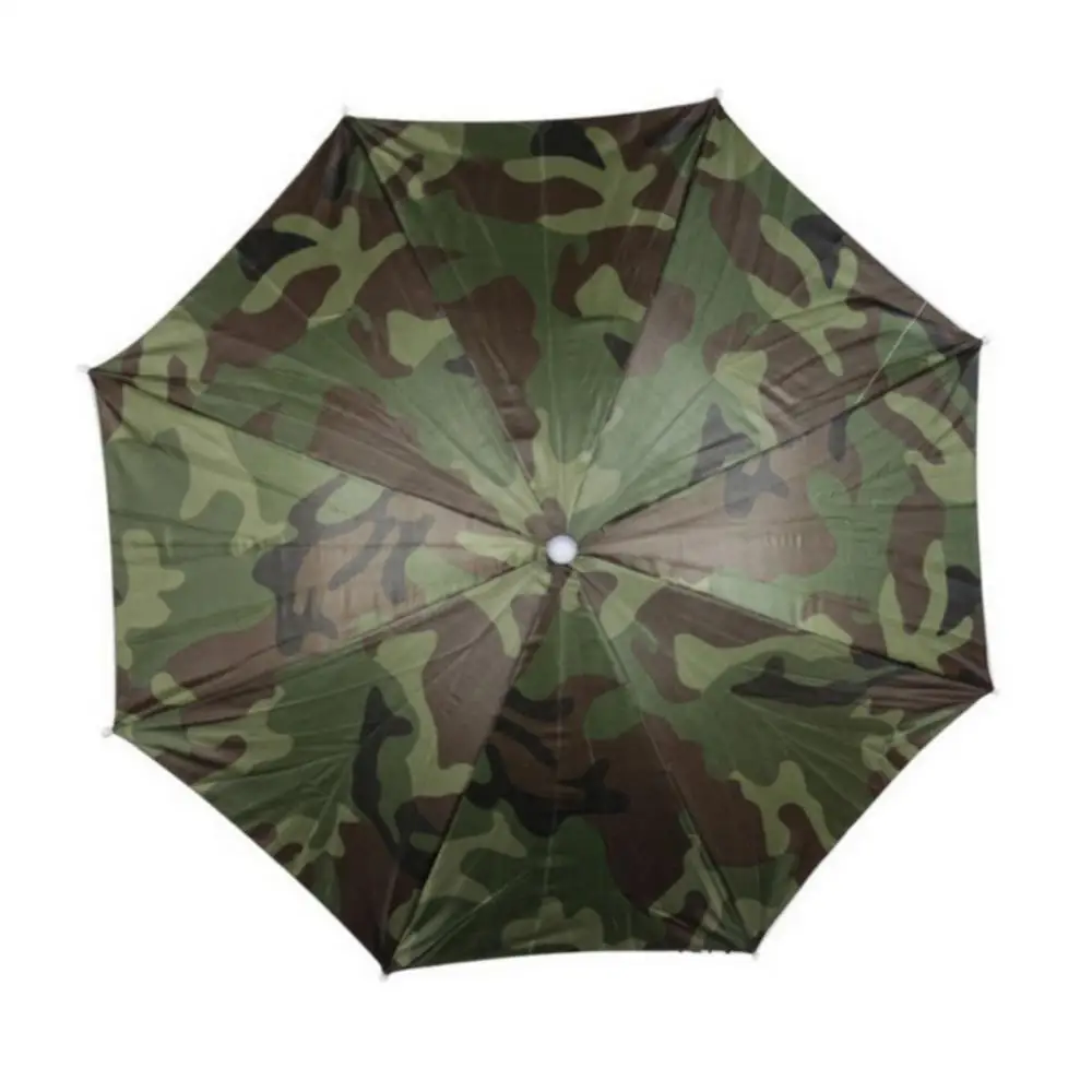 

Fishing Umbrellas Hat Anti-rain Anti-uv Collapsible Fishing Hat Portable Camouflage Head Umbrella Hat Traveling Hiking