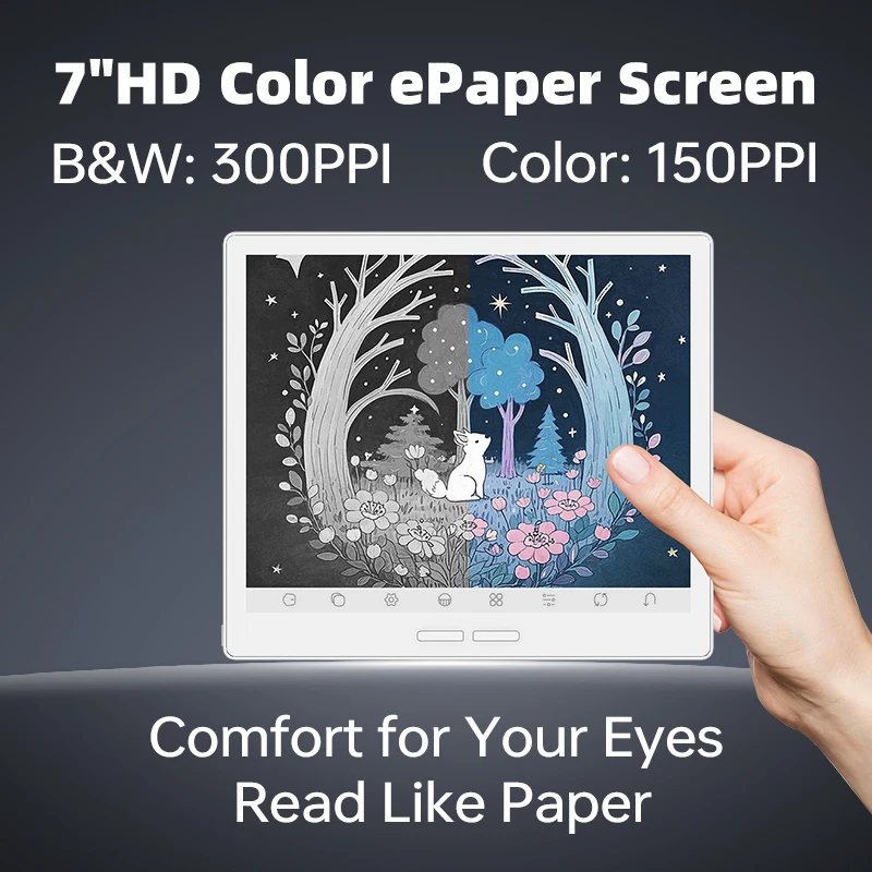 Фото Электронная книга Bigme B751C S Color E-ink, 7-дюймовый экран с 36-уровневой подсветкой для защиты глаз, 4+64 ГБ, Android 14, с эффектом бумаги №2