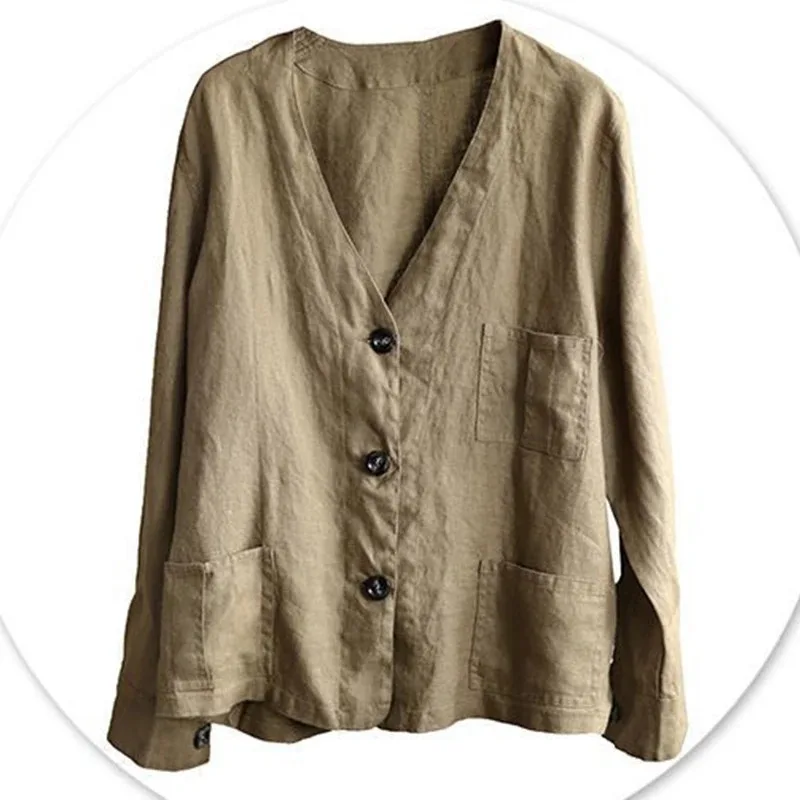 Женский кардиган с V-образным вырезом длинным рукавом