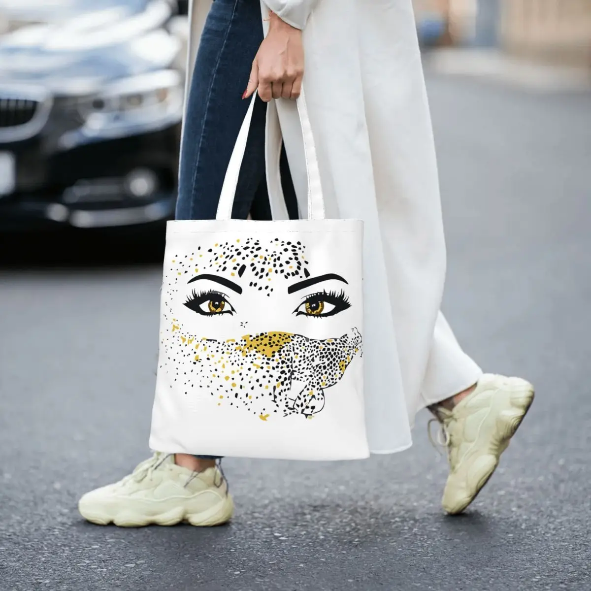 Eyelashes,eyes Women Canvas Handbag Large Capacity Shopper Bag Tote Bag withSmall Shoulder Bag