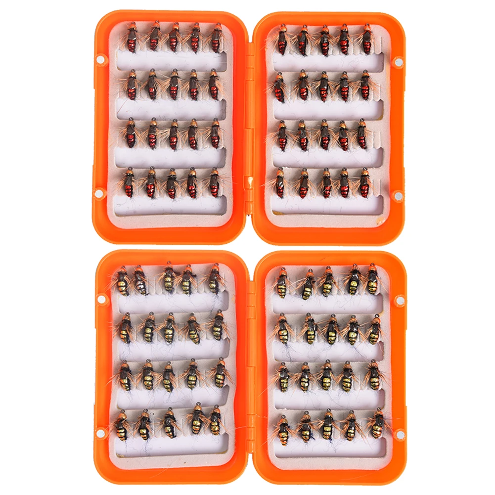 

40 шт. Шариков голова насекомых для ловли нахлыстом искусственные нимфы насекомые с крючком рыболовные снасти