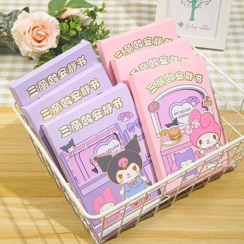 

2/6/24pcs Anime Sanrio Diy Quiet Book Kawaii Kulomi Mymelody Toys Doudou Ben Children Girls Handmade Diy Toys Birthday Gifts Kid