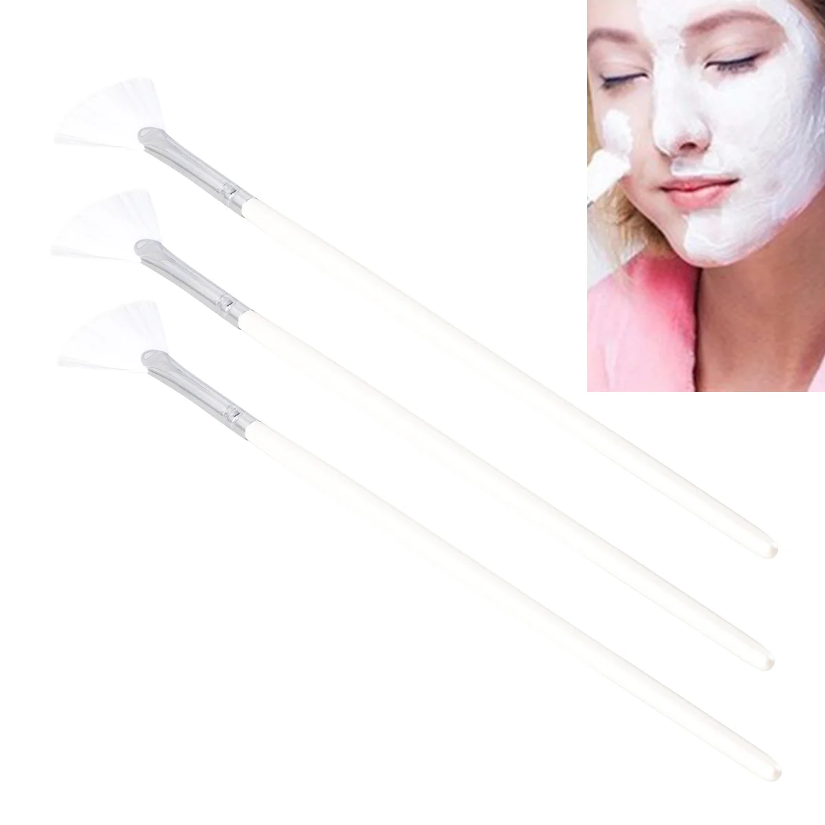 

Brushes Tools Long Handle Fan Shape Skin Care DIY Brushes Accessories for 3pcs Cosmetology