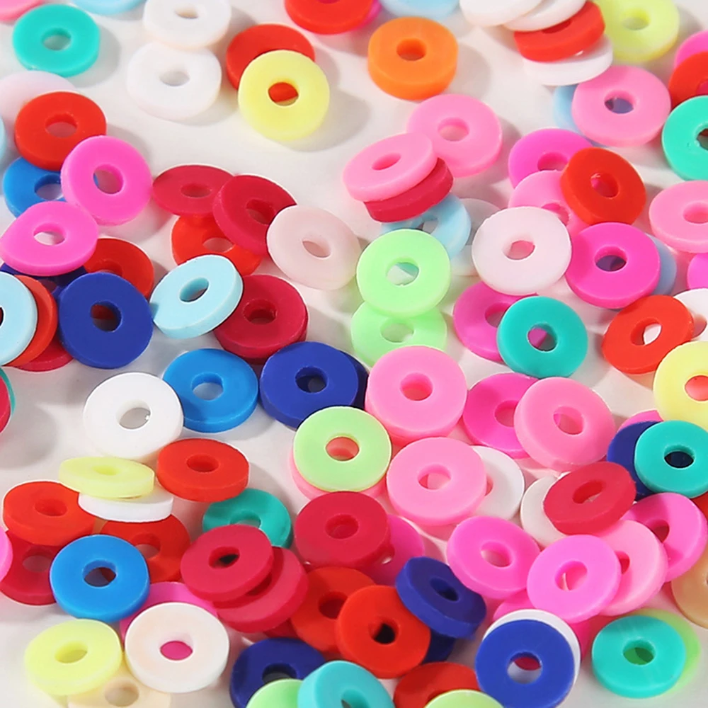 

350PCS Jewelry Accessories Colored Soft Pottery Beads Handmade DIY Material Bracelet Necklace Hand String Spacer Gasket Collar