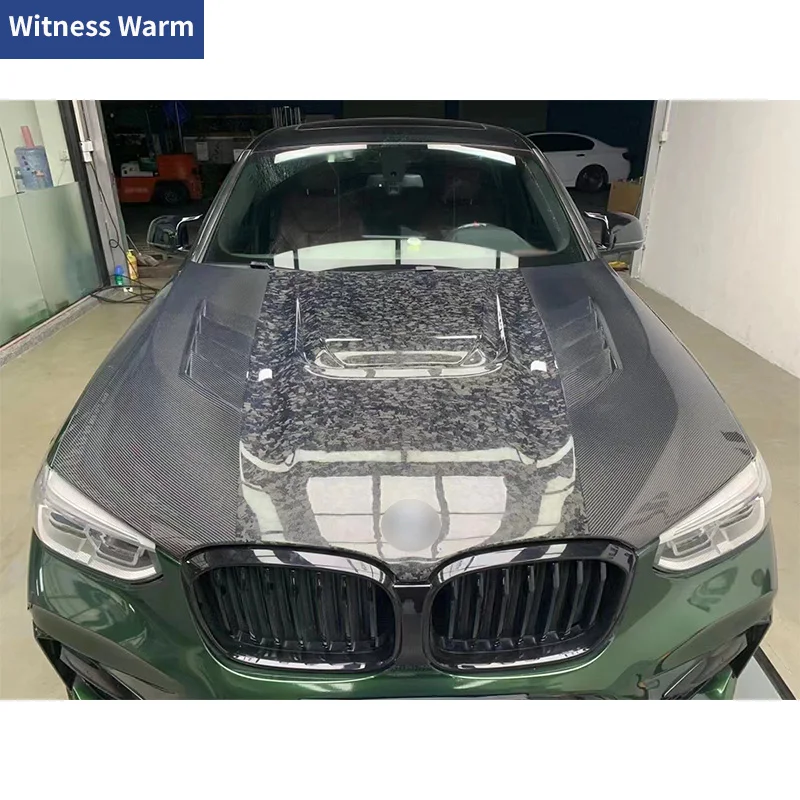 Кованый сухой капот двигателя из углеродного волокна для BMW F97 X3M F98 X4M комплект