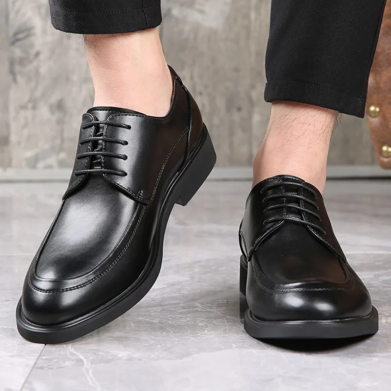 

Men's Shoes Spring and Summer New Men's Leather Shoes Men's Breathable Business Casual Soft Bottom Daddy's Shoes for Middle-Aged