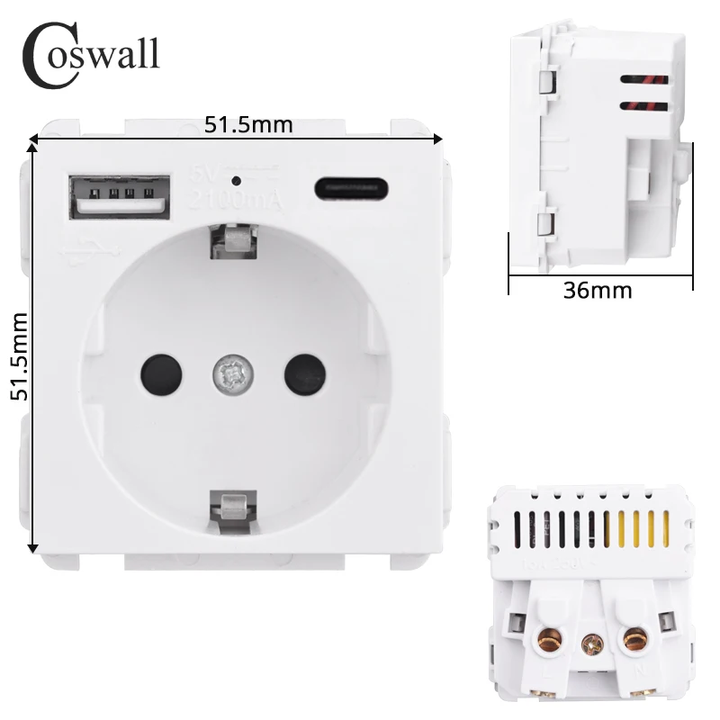 

Coswall C1 E20 X2 L1 S08 универсальная розетка