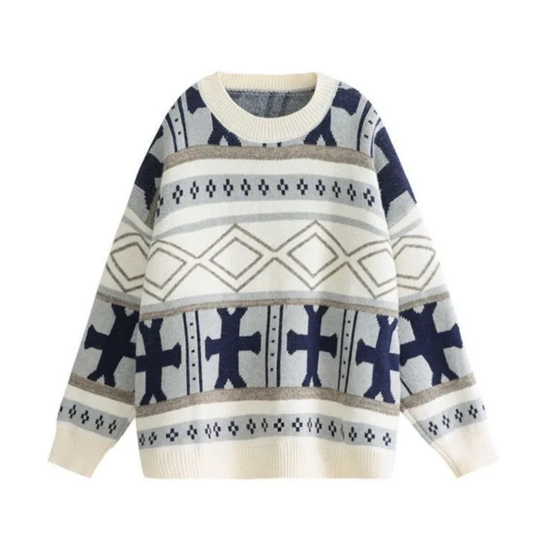 

Женский студенческий универсальный модный свитер, женский свободный пуловер в стиле Харадзюку в иностранном стиле на осень и зиму, вязаный ...