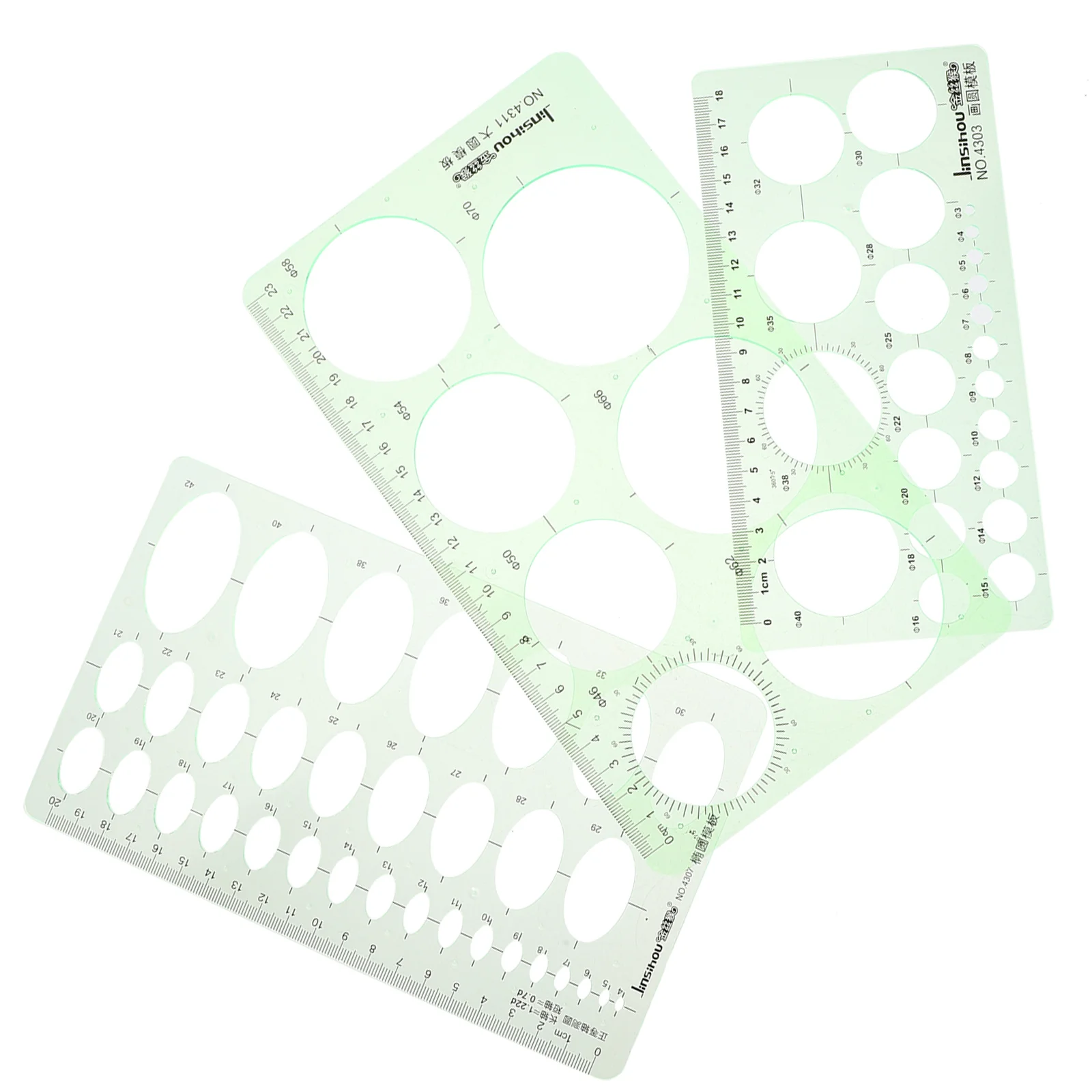 

3 Pcs Geometric Measurement Drawing Template Ruler Circle Tool Architecture Supplies Geometry Rulers Plastic Students DIY