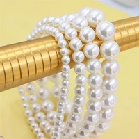 zfsilver fashion simple white shell ball pearl elastic rope brecelets for women jewelry accessories matchall party girl gifts