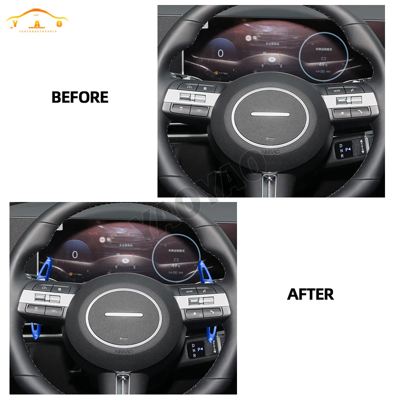 Фото DSG удлинитель рулевого колеса, чехол переключения передач для Hyundai Sonata 2024 N line Tucson HEV 2025, наклейка на колесо, аксессуары №2