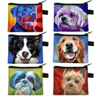 Милая собака шнауцераЗолотая собака с принтом, портативный кошелек для денег для девочек, кошелек для карт, сумка для помады, подарок