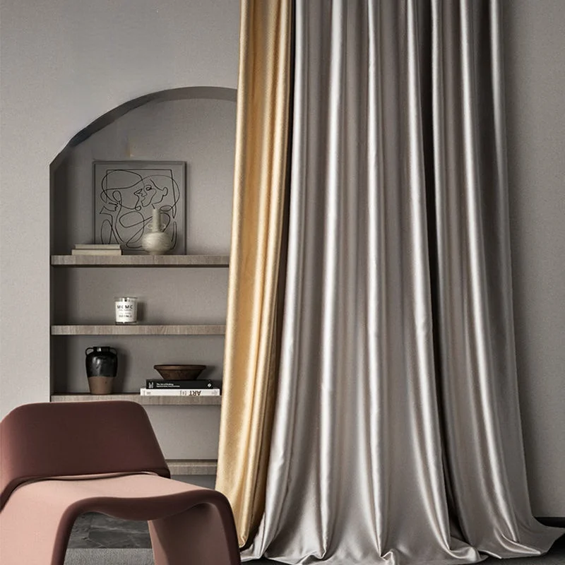 

Curtains for Living Room Dining Bedroom Full Shading Heat Insulation Sun Protection Prague Sunshade Simple Solid Color Modern