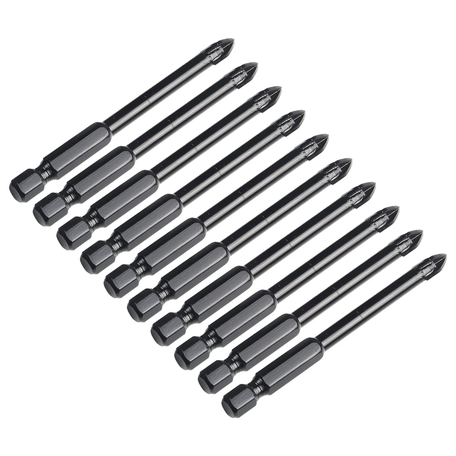 

YG6X Alloy Professional Bits Drill Accessoties Tool Triangular 6mm Black Glass Hex Remember Tungsten Carbide 10pcs