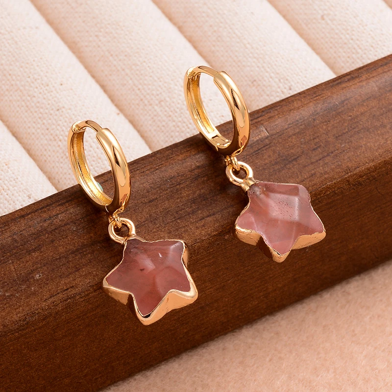 

Korean Style Dangle Drop Earrings For Women Five-pointed Star Arcylic Geometric Cute Pendant Earrings 2023 Trend Brincos Jewelry