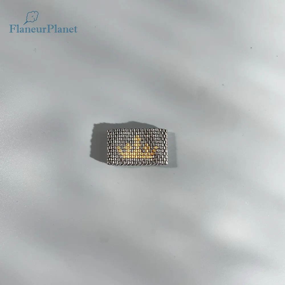 Женское кольцо с короной ручной работы, бисер миюки