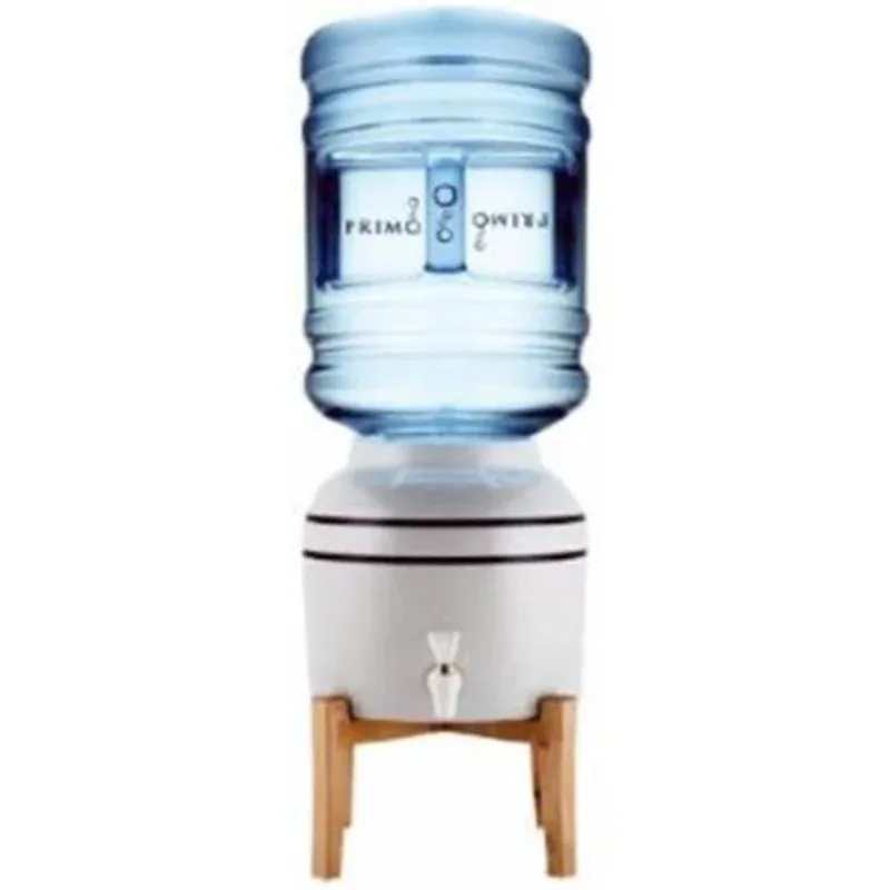 

Primo Water Countertop Dispenser Top Loading, Room Temp, Ceramic, Wooden Stand