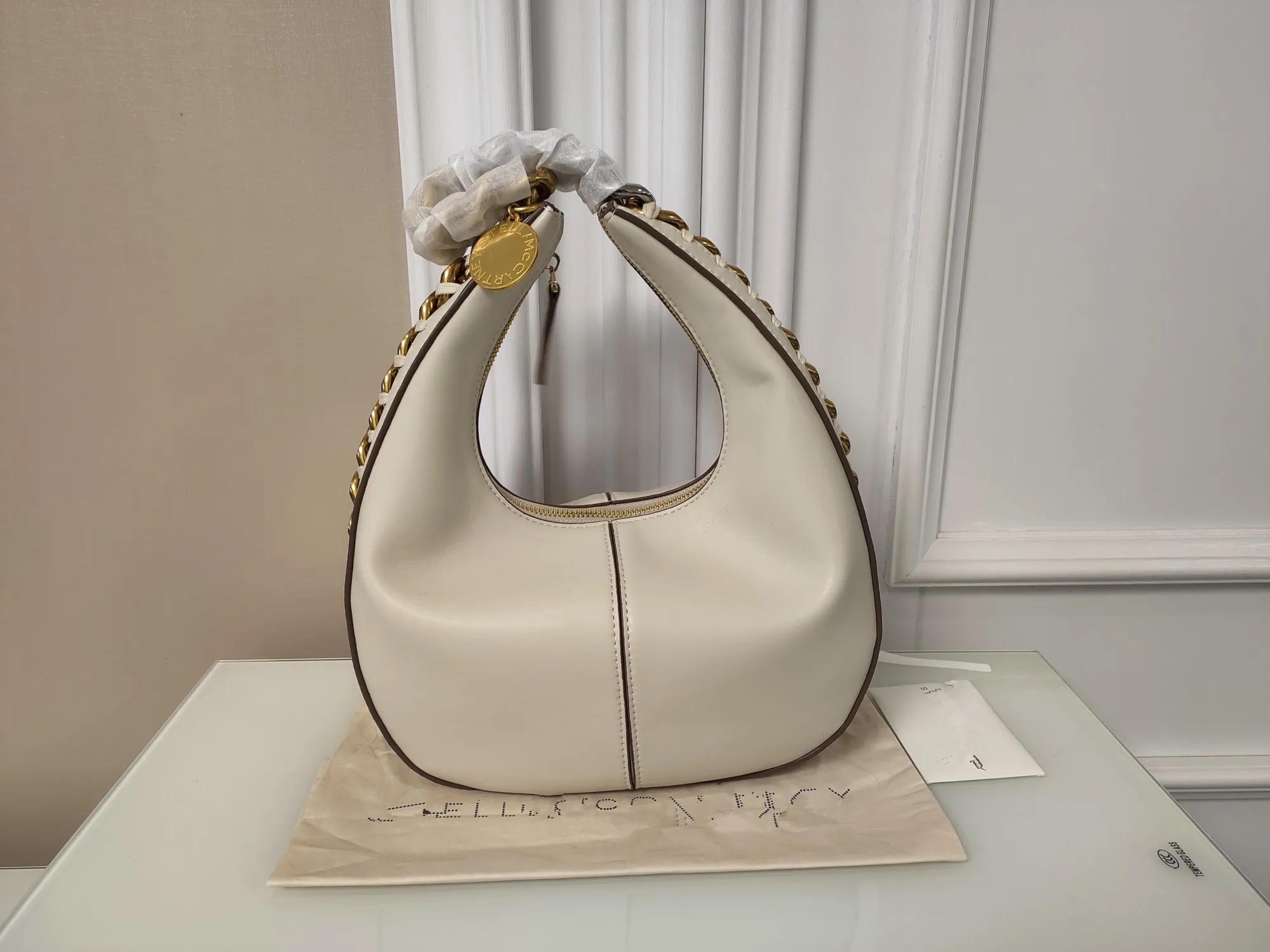High Quality Fashion Stella  Women Big Chain Bag 100%Original Persional Material PVC Environmental Protection Shoulder Handbag