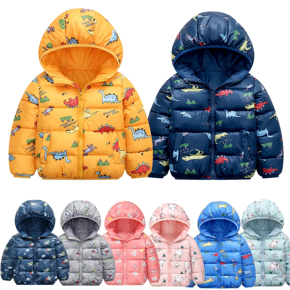 

Children Jackets Autumn Spring Kids Outerwear Coats Winter Dinosaur Cartoon Jackets Girl Baby Boys Windbreaker 1-7T JYF