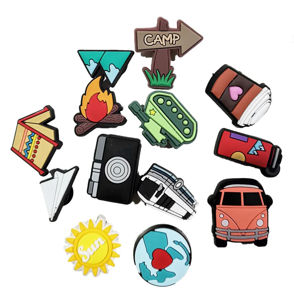 

Shoe Charms Decorations Fits for Crocs Accessories Camping Pins Buckle Boys Girls Kids Women Teens Christmas Gifts Party Favors