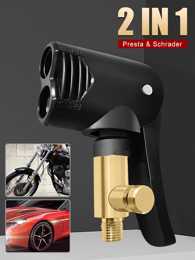 

Hot Auto Tire Valve Pump Nozzle Clamp Deflated Car Motorcycle Bike Air Chuck Inflator Inflatable Pump Adapter Thread Connector